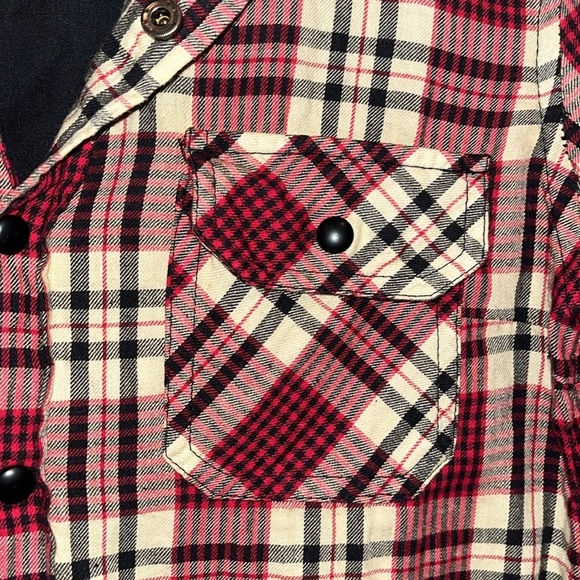 BlankNYC ladies western wear snap down plaid front /sequined back top size sm - Picture 5 of 16